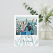 Cute Blauwgroen word je mijn Bridesmaid foto (Staand voorkant)