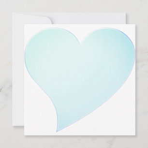 Cute bleek aqua blue big hart Valentijnsdag card