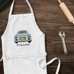 Cute Bleek Aqua Blue Figaro Name Schort