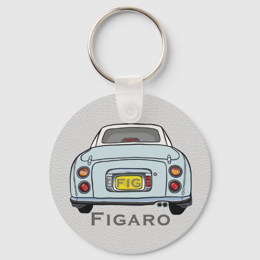 Cute Bleek Aqua Figaro Car Monogram Sleutelhanger (Voorkant)