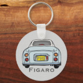 Cute Bleek Aqua Figaro Car Monogram Sleutelhanger (Voorkant)