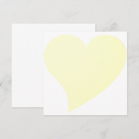 Cute bleek yellow big hart minimalist Modern card (Voorkant / Achterkant)