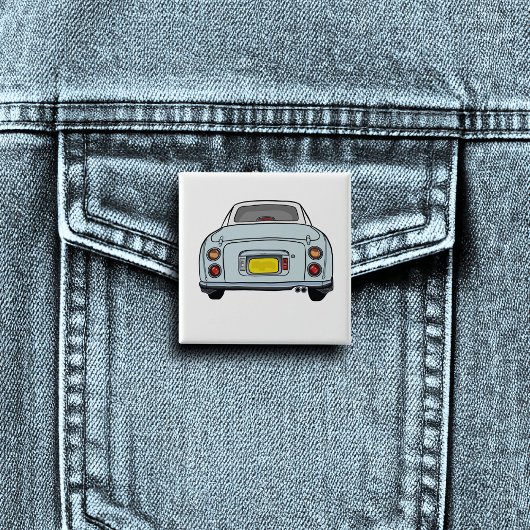 Cute Bleke Aqua Figaro-motorauto Vierkante Button 5,1 Cm