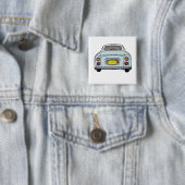 Cute Bleke Aqua Figaro-motorauto Vierkante Button 5,1 Cm (In situ)