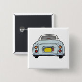 Cute Bleke Aqua Figaro-motorauto Vierkante Button 5,1 Cm (Voorkant /achterkant)