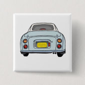 Cute Bleke Aqua Figaro-motorauto Vierkante Button 5,1 Cm (Voorkant)