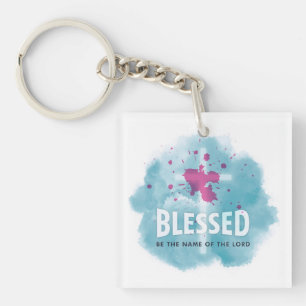 Cute Blessed is de naam van de Heer Christelijk Sleutelhanger