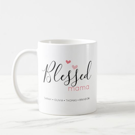 Cute Blessed Mama Heart Moederdag Koffiemok (Links)