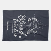 Cute Blessed Teacher School Principal Theedoek (Horizontaal)