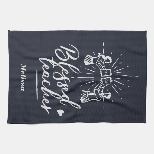 Cute Blessed Teacher School Principal Theedoek (Horizontaal)