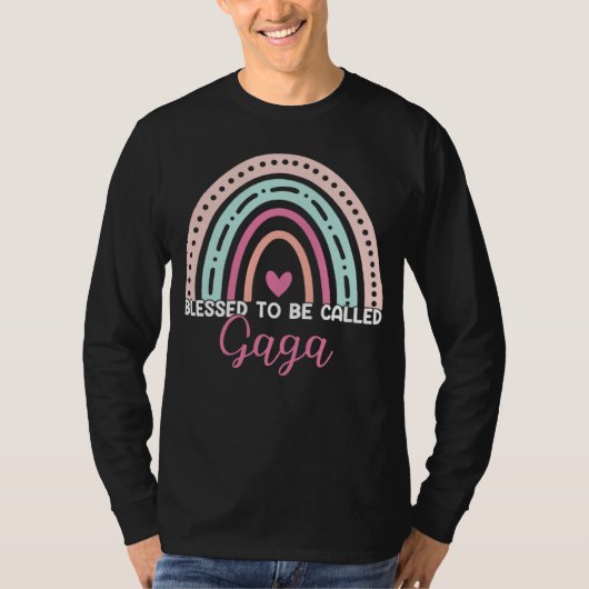 Cute Blessed To Be Called Gaga Rainbow Mom Grandma T-shirt (Voorkant)
