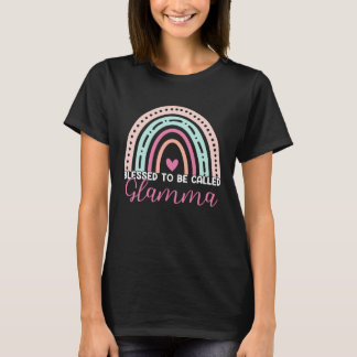 Cute Blessed To Be Called Glamma Rainbow Mom Grand T-shirt