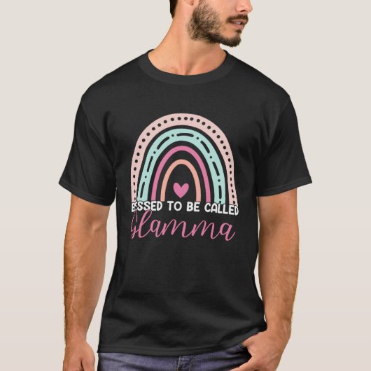 Cute Blessed To Be Called Glamma Rainbow Mom Grand T-shirt (Voorkant)