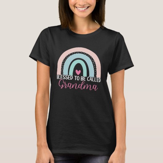 Cute Blessed To Be Called Grandma Boho Rainbow Mom T-shirt (Voorkant)