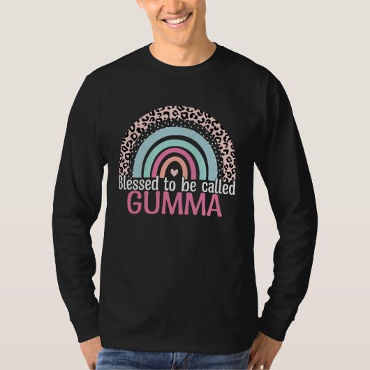 Cute Blessed To Be Called Gumma Boho Rainbow Leopa T-shirt (Voorkant)