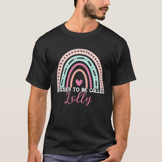 Cute Blessed To Be Called Lolly Rainbow Mom Grandm T-shirt (Voorkant)