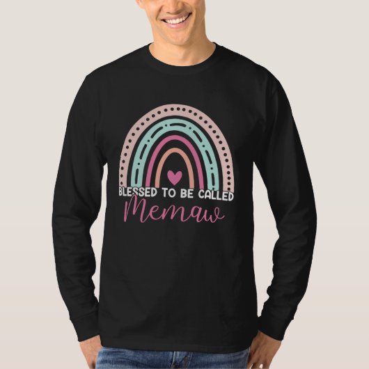 Cute Blessed To Be Called Memaw Rainbow Mom Grandm T-shirt (Voorkant)