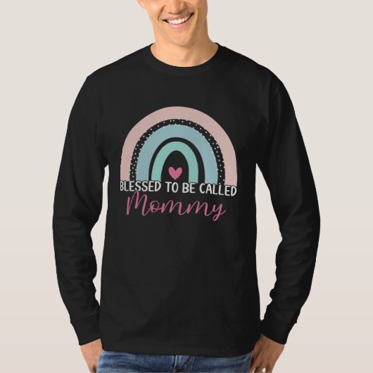 Cute Blessed To Be Called Mommy Boho Rainbow Mom G T-shirt (Voorkant)