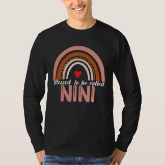 Cute Blessed To Be Called Nini Rainbow Women Mothe T-shirt