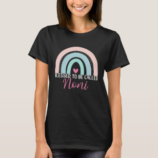 Cute Blessed To Be Called Noni Boho Rainbow Mom Gr T-shirt
