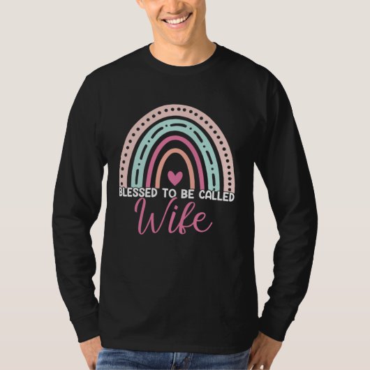 Cute Blessed To Be Called Wife Rainbow Mom Grandma T-shirt (Voorkant)