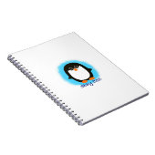Cute blijf Cool Penguin Design Blue Background Notitieboek (Rechterzijde)