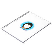 Cute blijf Cool Penguin Design Blue Background Notitieboek (Linkerzijde)