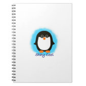 Cute blijf Cool Penguin Design Blue Background Notitieboek (Voorkant)