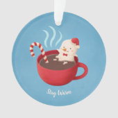 Cute Blijf Warm Melting Snowman in Cup Ornament (voorkant)