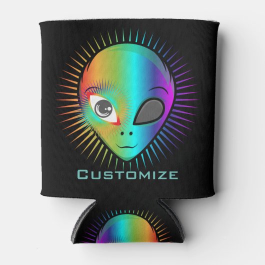 Cute Blinking Alien Head Thunder_Cove Blikjeskoeler (Voorkant)