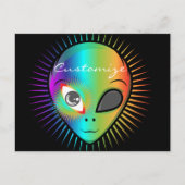 Cute Blinking Alien Head Thunder_Cove Briefkaart (Voorkant)