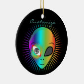 Cute Blinking Alien Head Thunder_Cove Keramisch Ornament (Rechts)