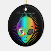 Cute Blinking Alien Head Thunder_Cove Keramisch Ornament (Links)