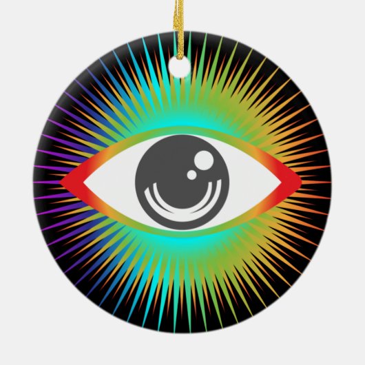 Cute Blinking Alien Head Thunder_Cove Keramisch Ornament (Achterkant)