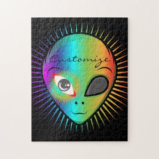 Cute Blinking Alien Head Thunder_Cove Legpuzzel (Verticaal)