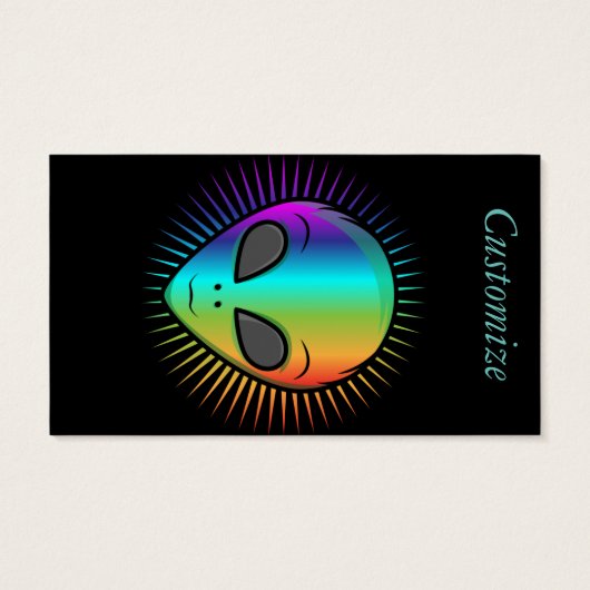 Cute Blinking Alien Head Thunder_Cove Visitekaartje (Achterkant)