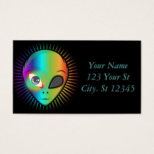 Cute Blinking Alien Head Thunder_Cove Visitekaartje