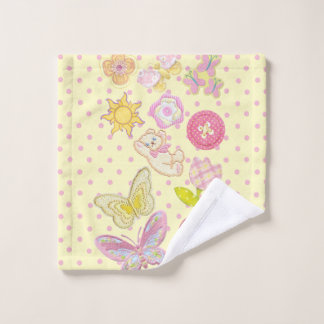 Cute Bloem- en Vlinderpatroon Badhanddoek Washandje