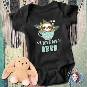 Cute Bloem Kawaii Wasbeer Ik Hou Van Mijn Abba Romper