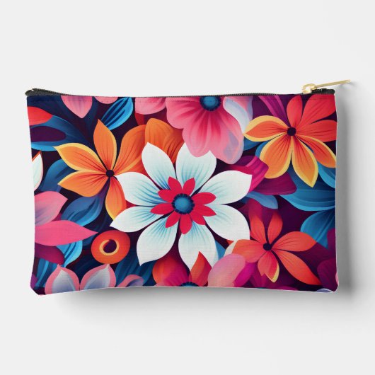 Cute Bloem Motief Accessoire Pouch Etui (Achterkant)