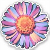 Cute Bloem Paars Roze Blauw Boho Madelief Biseksue Sticker (Voorkant)