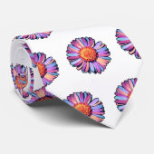 Cute Bloem Paars Roze Blauw Boho Madelief Biseksue Stropdas (Opgerold)