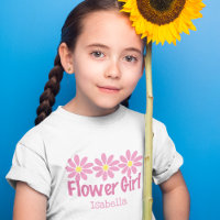 Cute Bloemenmeisje Pink Daisy Personalized Girls