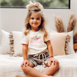 Cute Bloemenmeisje Roze Bloemige Trouw T-Shirt