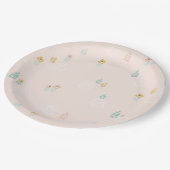 Cute Bloementuin Cartoon 1e Verjaardagsfeestje Papieren Bordje (Gekanteld)