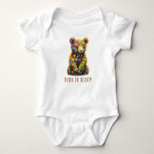 Cute bloemige babybeer romper (Voorkant)