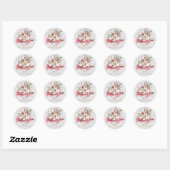cute bloemige cupcake bruidsfeest roze monogram ronde sticker (Vel)