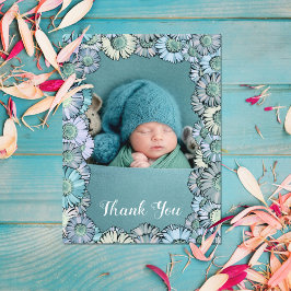 Cute bloemige pastel teal boho madeliefjes aangepa briefkaart