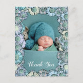 Cute bloemige pastel teal boho madeliefjes aangepa briefkaart (Voorkant)
