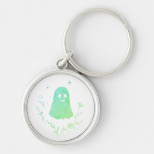 cute bloemige spookachtige esthetische patch sleutelhanger